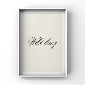 Modern minimalist monochrome wild thing wall art